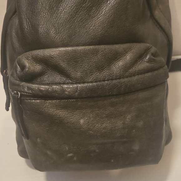 American Leather Co. Large Army Green Genuine Leather Backpack main image 6